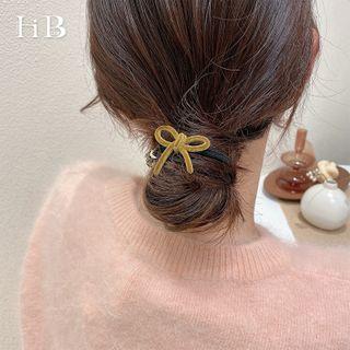 Flannel Bow Rhinestone Hair Tie