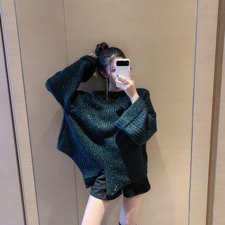 Glittered Slit Two-way Sweater