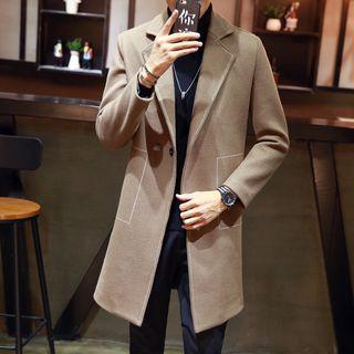 Single-button Stitched Lapel Coat