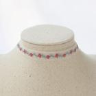 Embroidered Gauze Choker Green - One Size