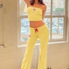 Set: Cropped Tube Top + Straight Cut Sweat Pants