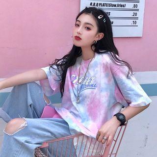 Tie-dye Lettering T-shirt