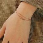 Stainless Steel Layered Bracelet 1072 - Rose Gold - One Size