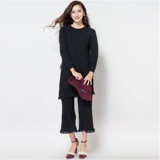 Set: Fringed Top + Cropped Pants