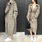 Double Breasted Plaid Coat As Shown In Figure - One Size
