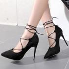 Lace Up Pointed Pumps