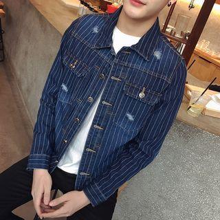 Pinstripe Denim Jacket