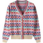 Patterned Cardigan Red & Pink - One Size