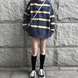 Striped Boxy Sweater Stripes - One Size