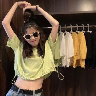 Cut Out Short-sleeve Crop T-shirt