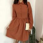 Long-sleeve A-line Collared Dress