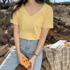 Plus Size Basic V-neck T-shirt