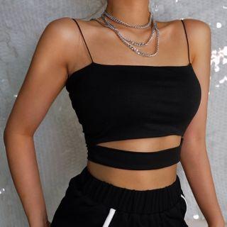 Cropped Camisole With Midriff Cutouts