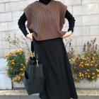 Sleeveless Split Hem Ribbed Vest