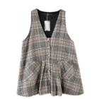 Sleeveless Plaid Mini A-line Dress As Shown In Figure - One Size