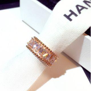Rhinestone Faux Pearl Ring Gold - One Size