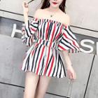 Striped Off-shoulder Tunic