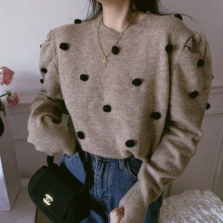 Dotted Sweater Coffee - One Size
