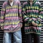 Half Zip Pattern Sweater