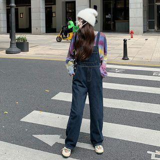 Denim Dungaree Pants / Tie Dye Knit Top