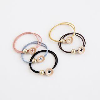 Metal Bead & Button Hair Tie