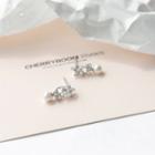 Sterling Silver Beaded Star Studs