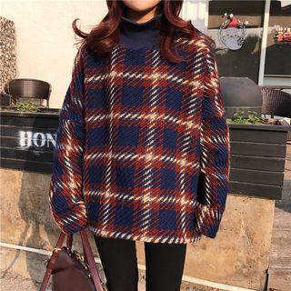 Turtleneck Patterned Chunky Knit Sweater