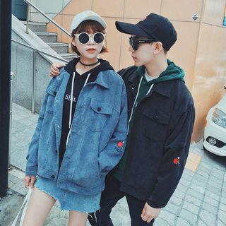 Couple Matching Embroidered Corduroy Jacket