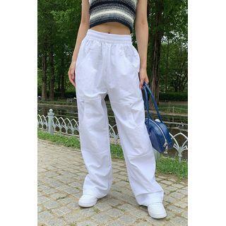 Couple Patch-pocket Wide-leg Pants