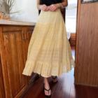 Textured Tiered Long Skirt