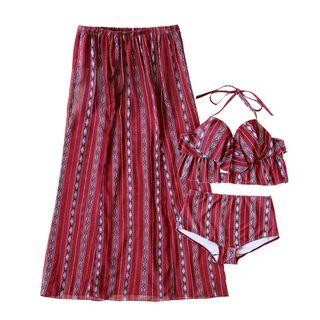 Couple Matching Set: Cover-up + Tankini Top + Swim Shorts / Beach Shorts