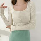 Square-neck Slim-fit Cropped Top