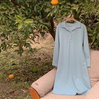 Tie-waist Pique Polo Shirtdress