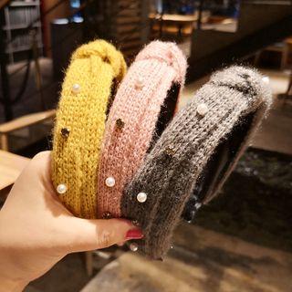 Faux Pearl Knit Headband