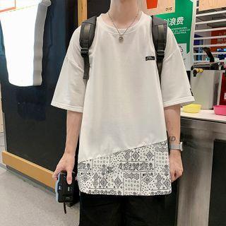 Paisley Print Panel T-shirt