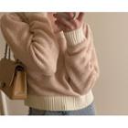 [dearest] Rib-trim Woolen Sweater One Size