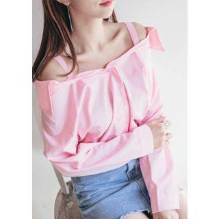 Off-shoulder Cotton Shirt