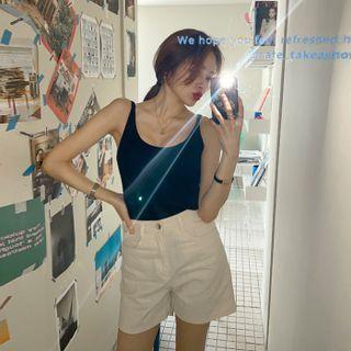 Twisted-strap U-neck Top