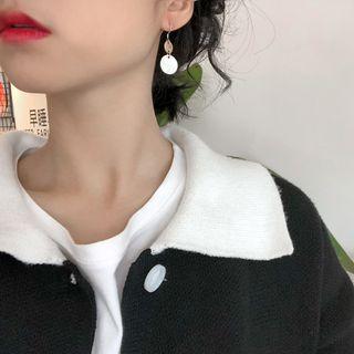 Metal Disc Dangle Earring As Shown In Figure - One Size
