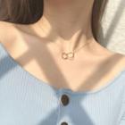 Alloy Interlocking Hoop Pendant Necklace 1 Pc - Gold - One Size
