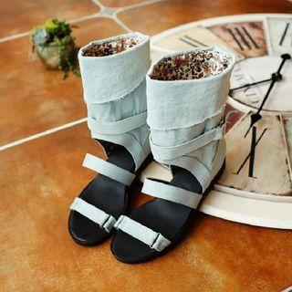Denim Boot Sandals
