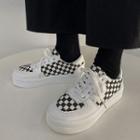 Checkerboard Canvas Platform Sneakers