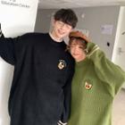 Couple Matching Avocado Embroidered Sweater