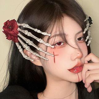 Flower Skeleton Hair Clip
