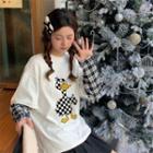 Long-sleeve Mock Two Piece Duck T-shirt