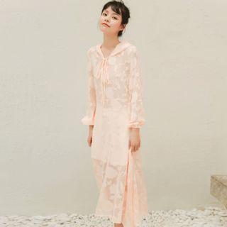 Long-sleeve Sheer Hooded Dress