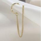 Chain-accent Single Ear Cuff Clip On Earring - One Size