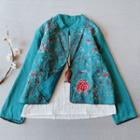 Traditional Chinese Floral Open Front Jacket