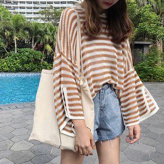 Striped Open-knit Sweater