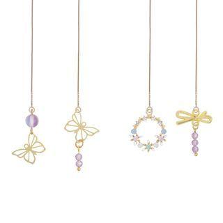 Non-matching Alloy Butterfly / Bow Dangle Earring